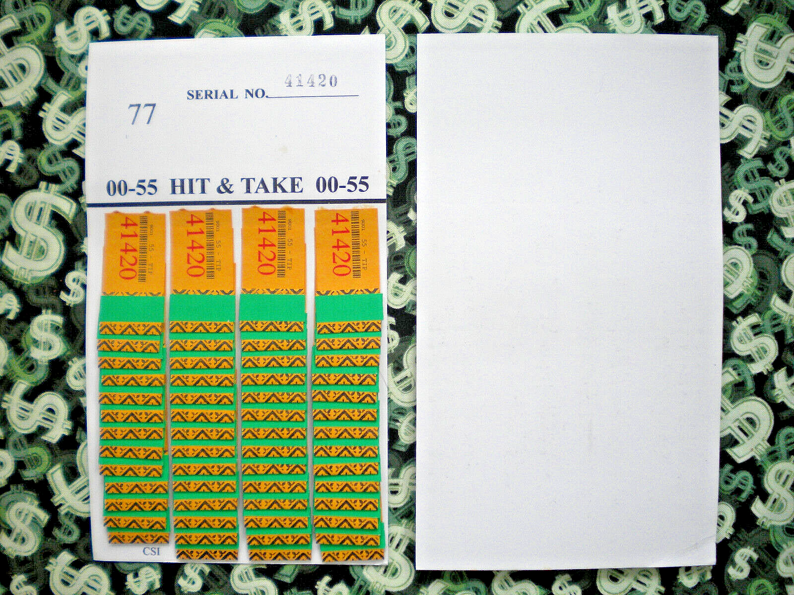 1 Dozen # 55 h&t SURE TIP BOARD {0-0 to 9-9} "NO Seal" SPORT SCORES Jar Pull Tab