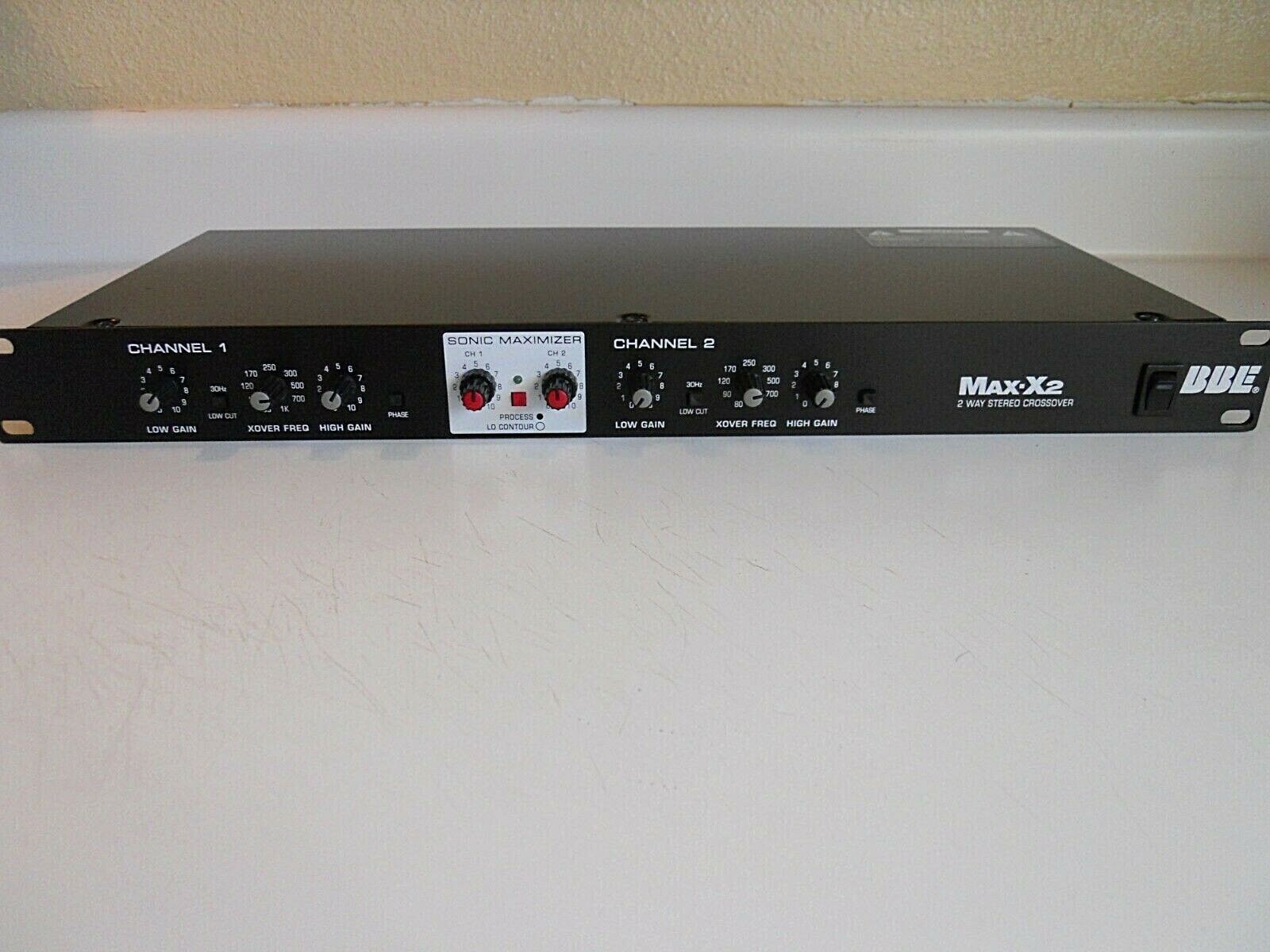 BBE Max-X2 Crossover 2 Way Stereo Crossover With Sonic Maximizer Rack Mount NEW