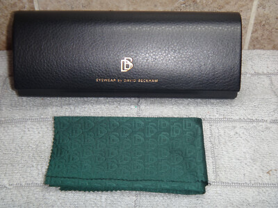 David Beckham Designer Eyewear Eyeglasses Black Hard Case + Cloth NEW