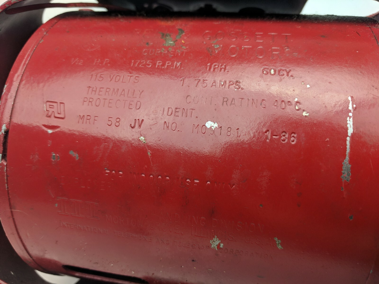 Bell & Gossett Series 100 Motor w/ 189134 Impeller  - Cast Iron Circulator Pump