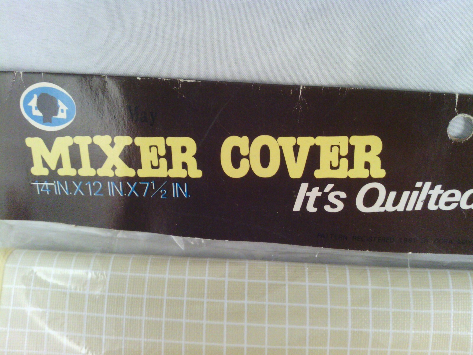 Vintage Dora May Quilted Vinyl Mixer Cover Yellow NEW Factory sealed 14x12x7.5