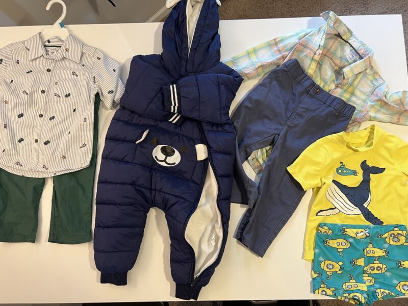 24 Month Boy Clothes Lot, 4 Outfits, Swim, Formal, Winter Suit