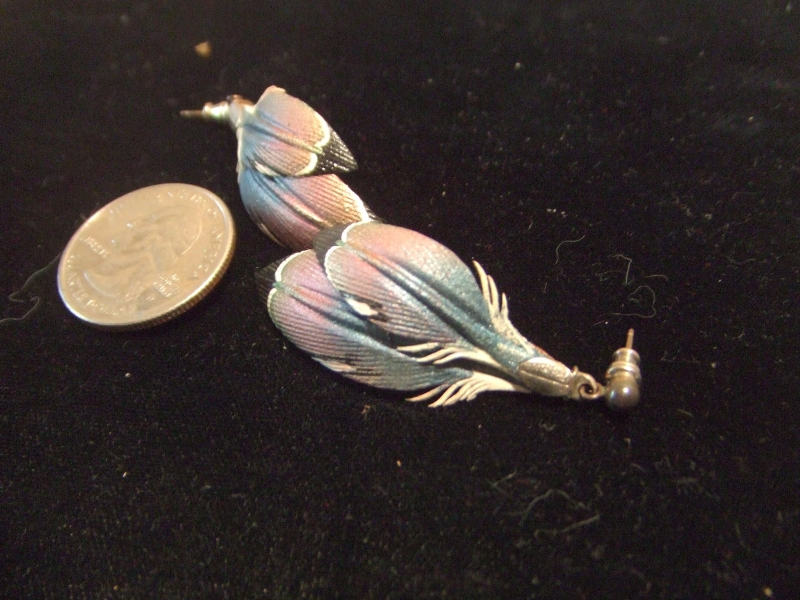 vintage ear ring hand made hand carved leather 40 years old