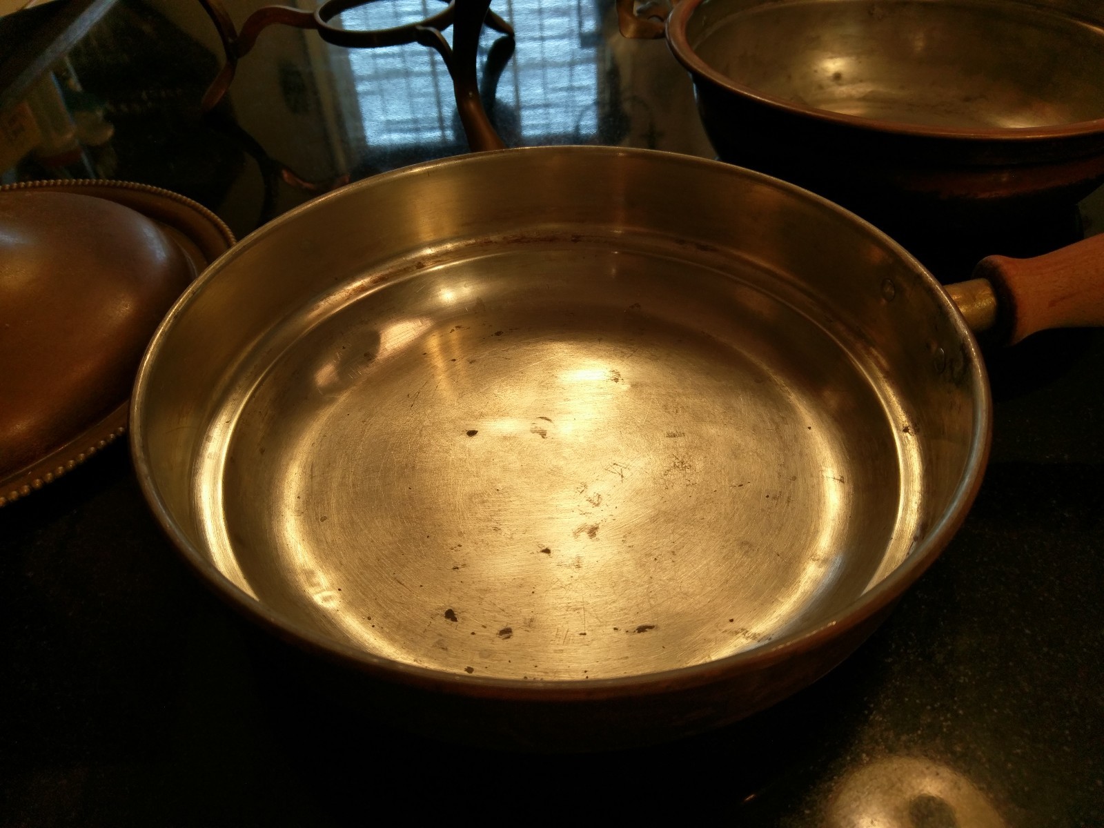 Gorgeous Antique Copper & Brass Double Boiler Chaffing Pan