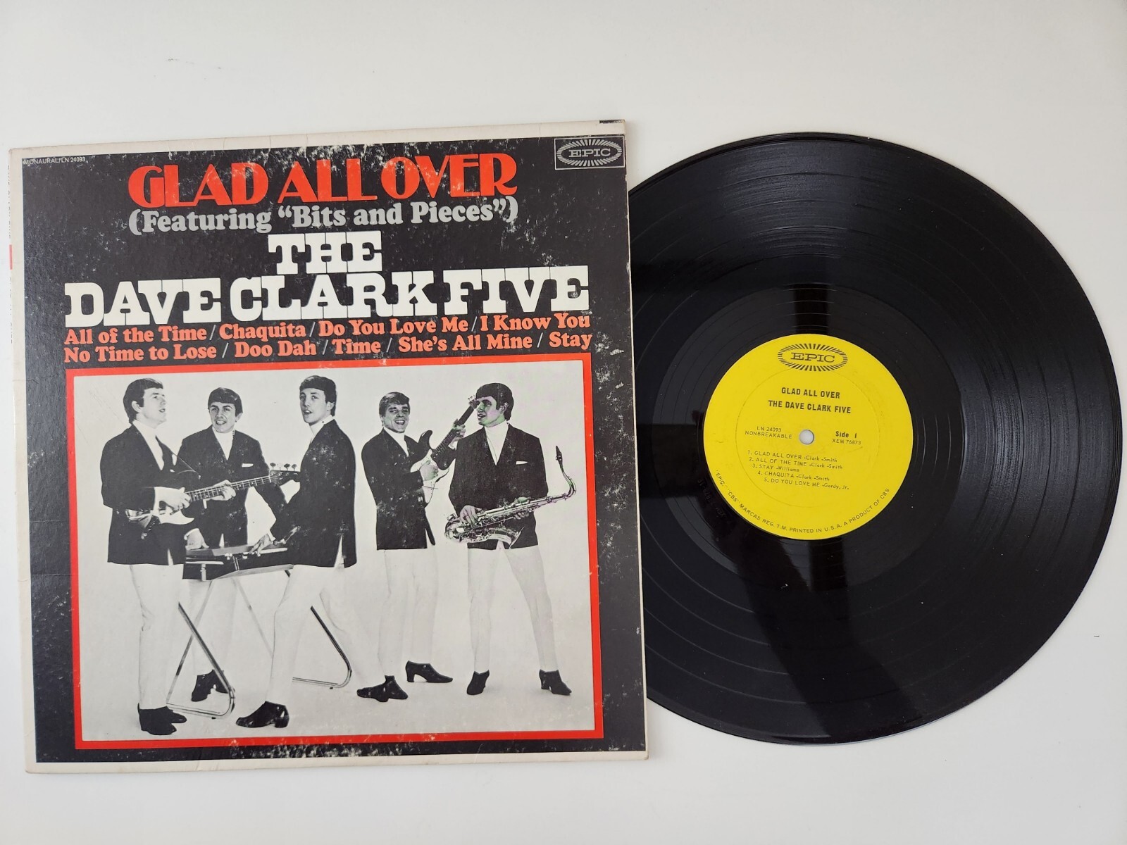The Dave Clark Five Glad All Over Vinyl LP Album EPIC