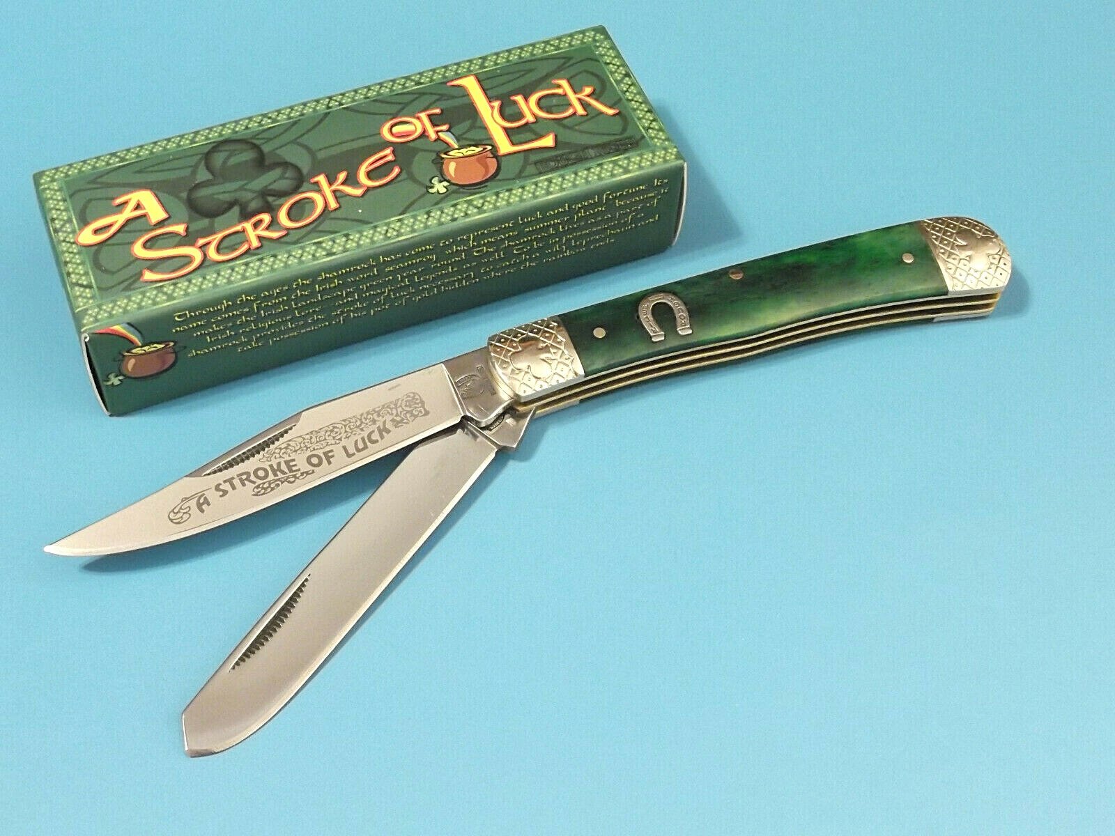 ROUGH RYDER RR1056 Trapper A STROKE OF LUCK pocket knife 4 1