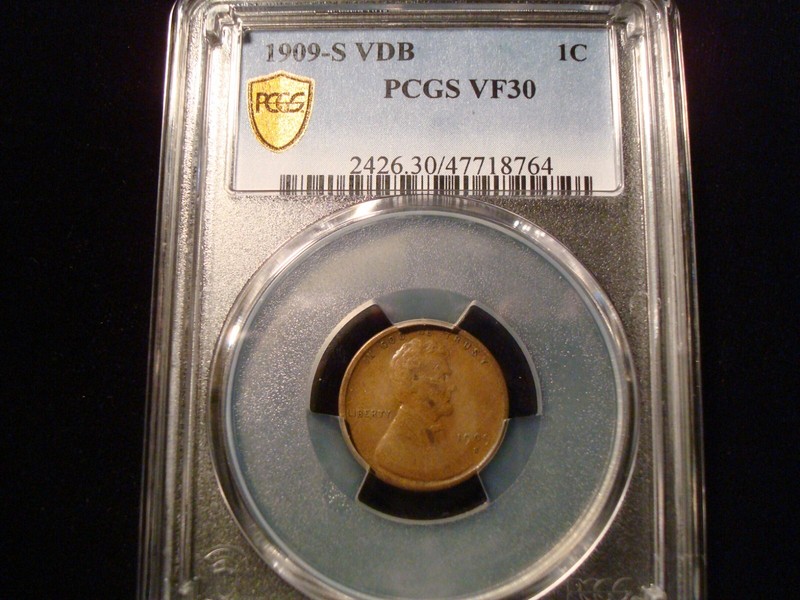 1909-S VDB Lincoln cent PCGS graded VF30