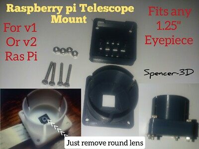 Raspberry pi V1 or V2 Telescope Mount to 1.25'' Eyepiece Mount.  