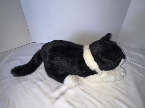 Small Plush Stuffed Animal Black and White Tuxedo Cat Kitty