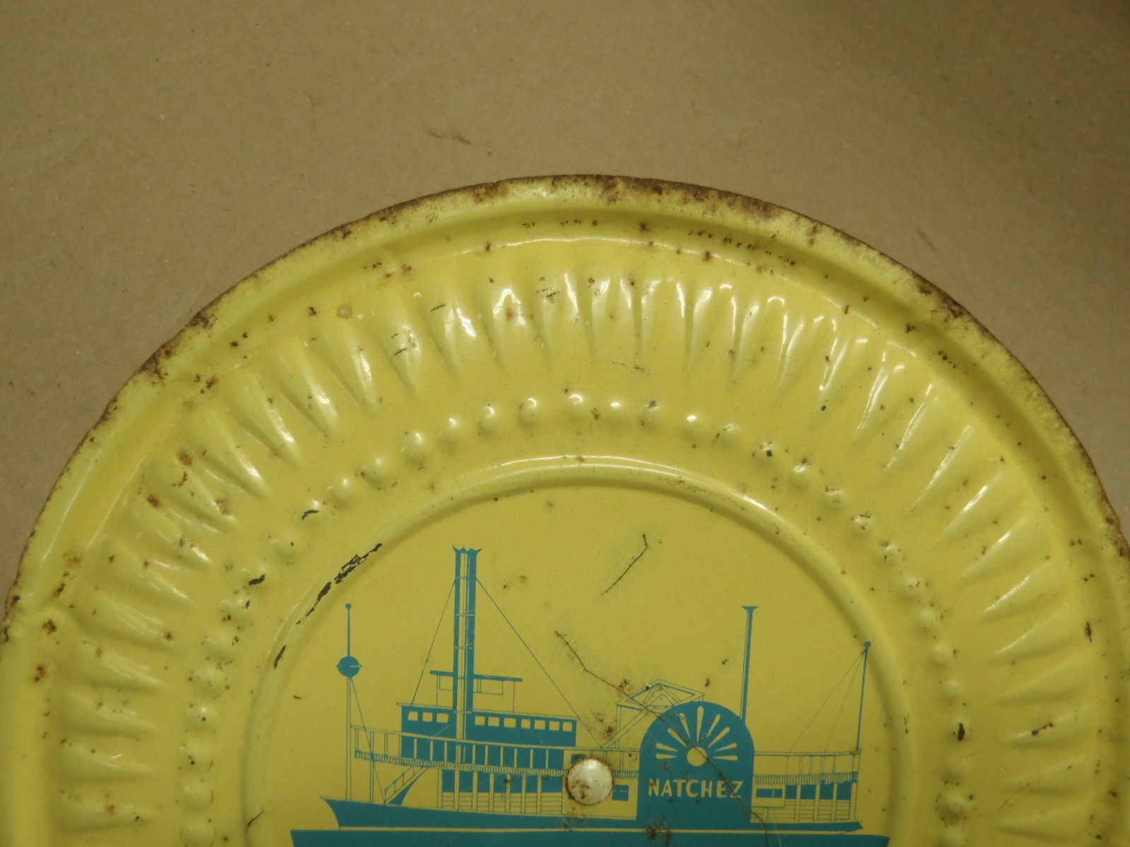 VINTAGE CHIMNEY BLOCKER WOOD STOVE FLUE COVER NATCHEZ MISSISSIPPI RIVER BOAT