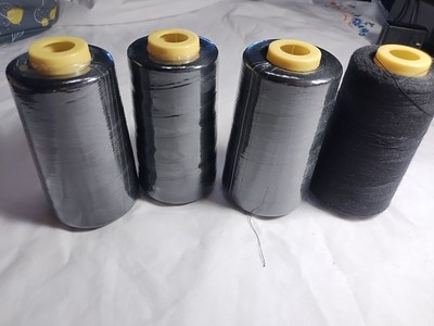 4 Black All Spun Polyester Sewing Thread 1 Used