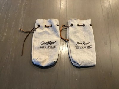 Lot Of 2 Crown Royal Whiskey Hand Selected Barrel Tan Burlap Bags 750 mL Size