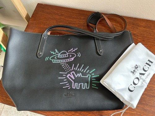 バッグ COACH Mercedes collaboration tote bag NEW! Coach X Keith Haring UFO Dog Market Tote 28643 Black | eBay
