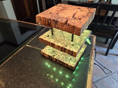 3 Tier LED Table Lamp - Handmade - Comes with remote - multiple colors