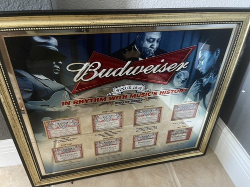 Budweiser Mirror “In Rhythm With Music's History” Labels And