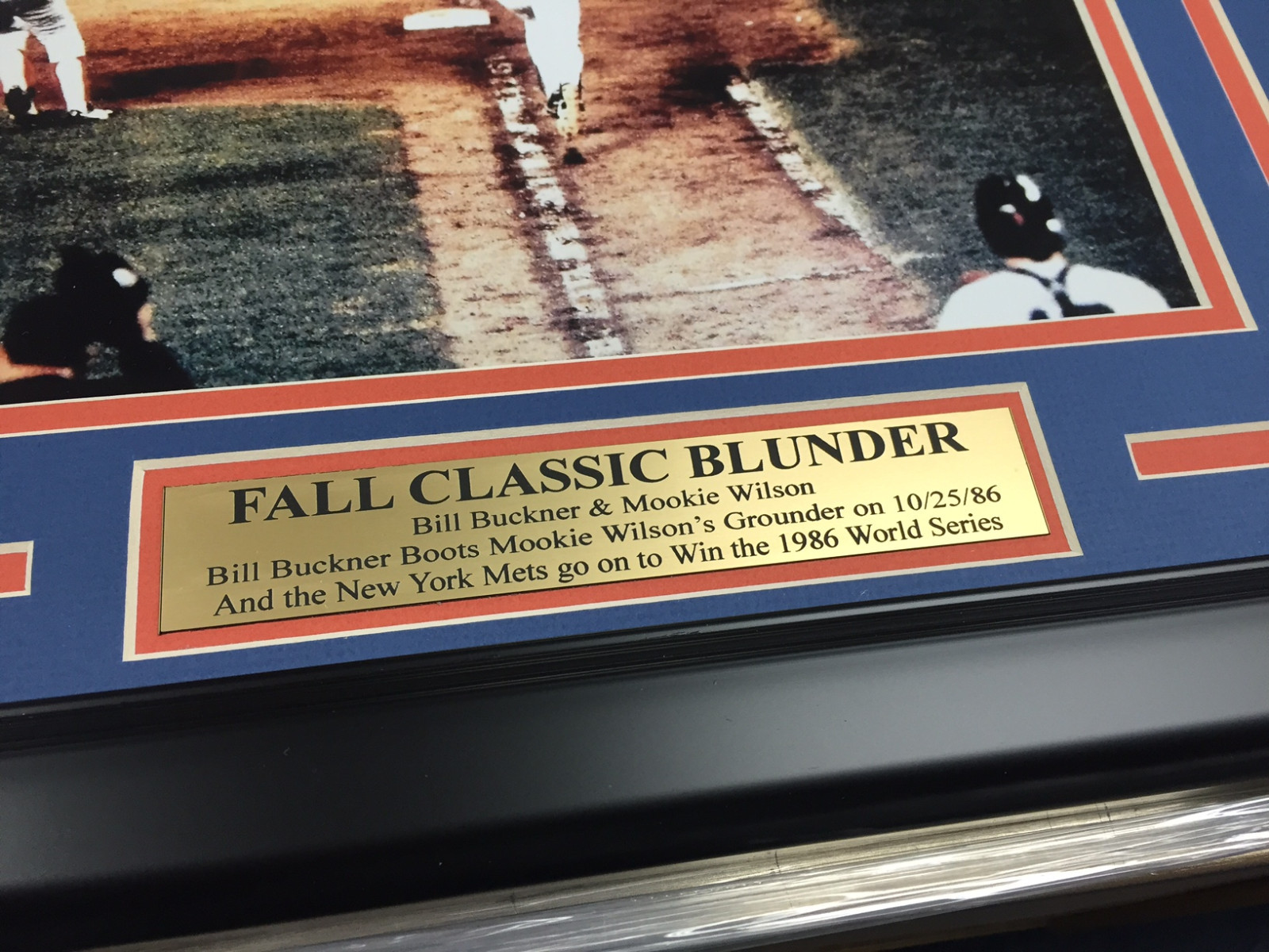 Mookie Wilson Bill Buckner 8x10 Photo 1986 World Series Framed NEW YORK METS