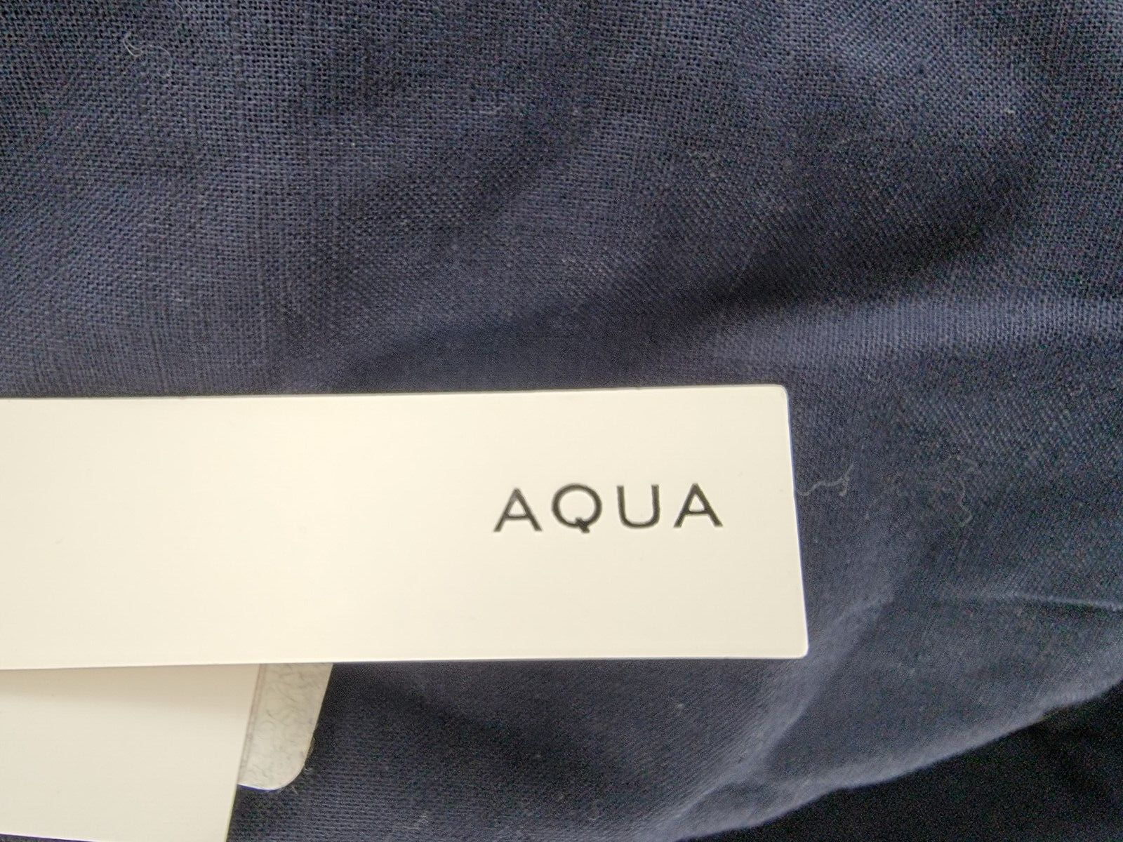 Aqua Linen Blend Mini Pleated Casual Short Women's L Navy Drawstring Pull On~ - Picture 15 of 16