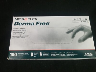 100 PACK SIZE X-LARGE Disposable Vinyl Synthetic Exam Gloves Powder-Free XL HR