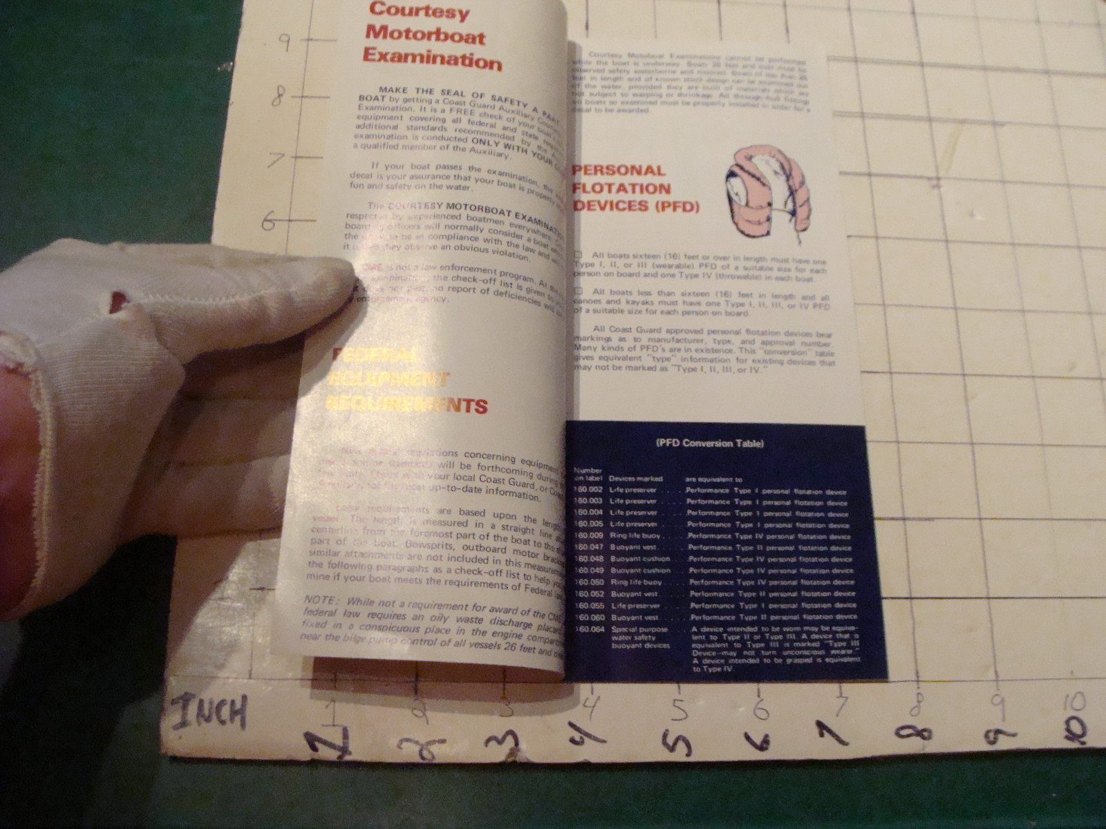 Vintage HIGH GRADE brochure: US COAST GUARD courtesy exam. paper info -1977