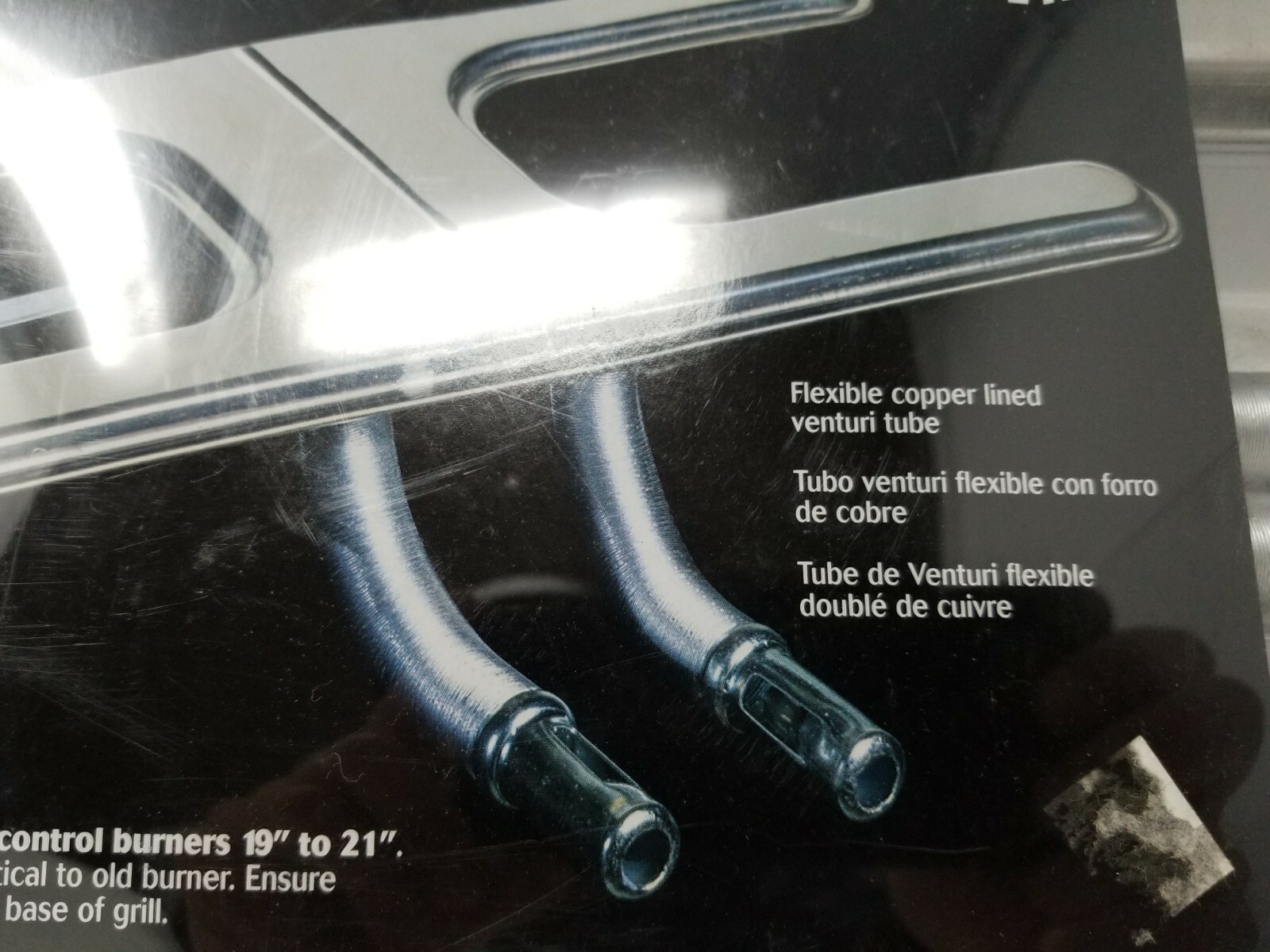 Gas Grill H Burner 19in Universal Fit Stainless Steel BBQ w/ 2 Venturi Tubes