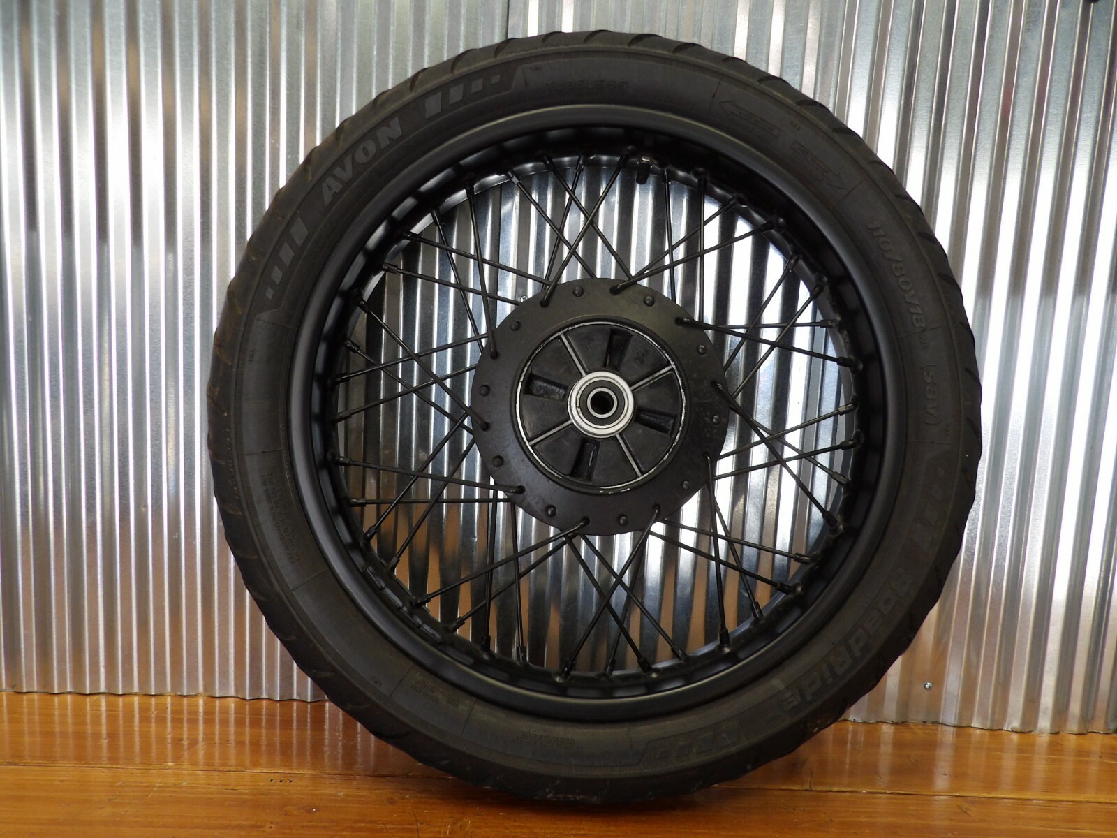 15 Royal Enfield Bullet Efi 500 B5 Black Rear Wheel Rim W 18" Tire