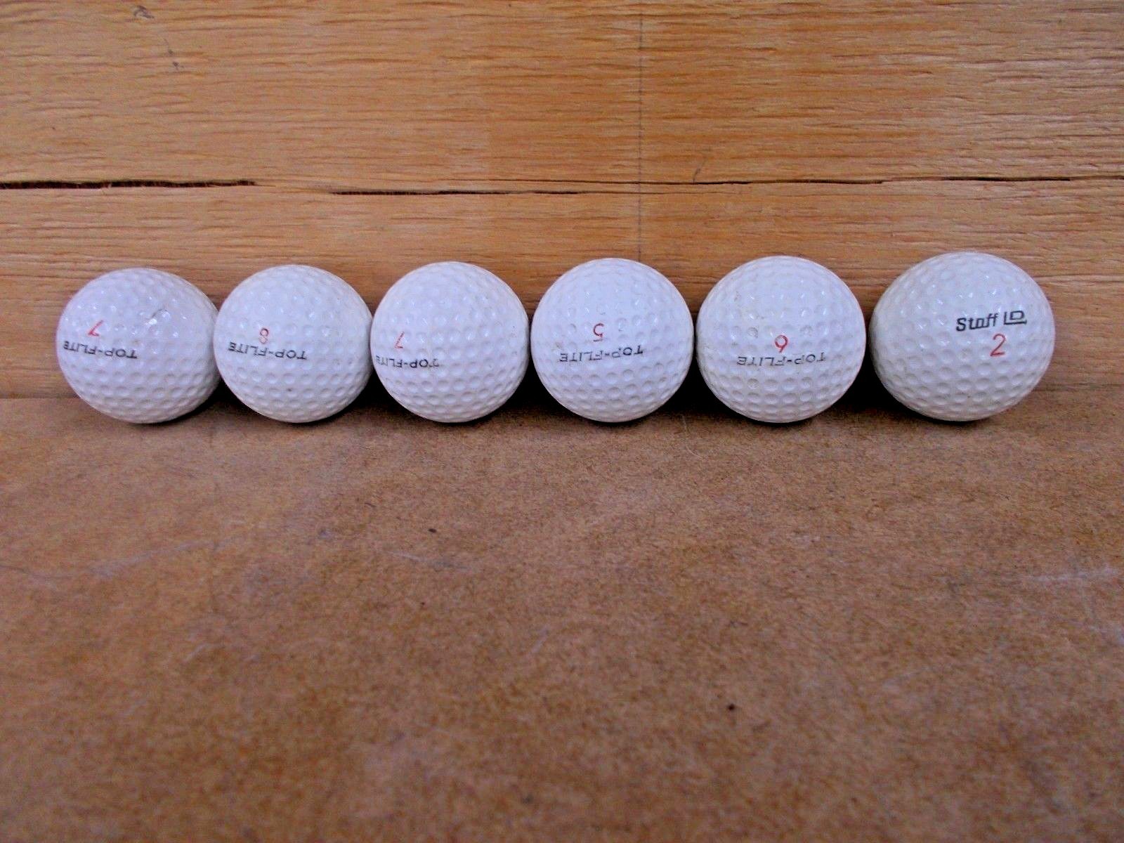 LOT OF 6 ANTIQUE DIMPLE GOLF BALLS: WILSON STAFF AND SPALDING TOP-FLITE #172