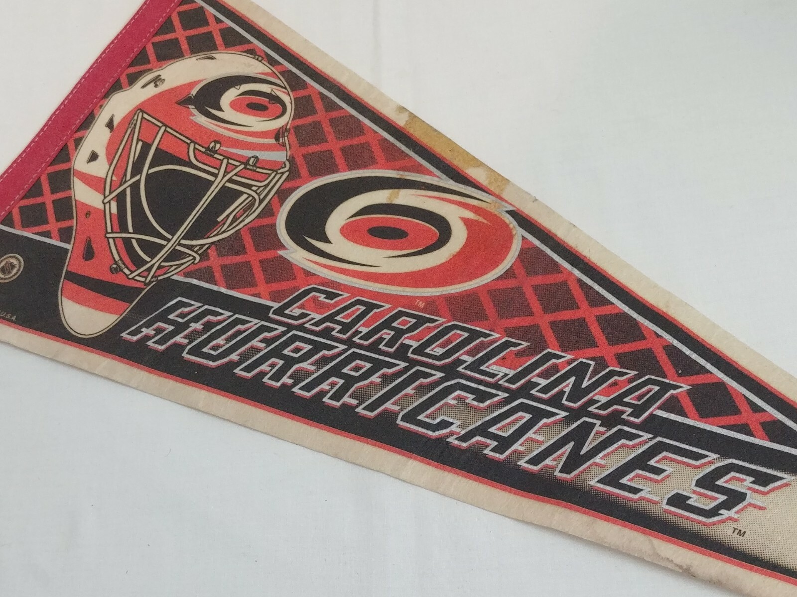 Vintage Hockey Pennant Flag Carolina Hurricanes Wincraft Sports Goalie