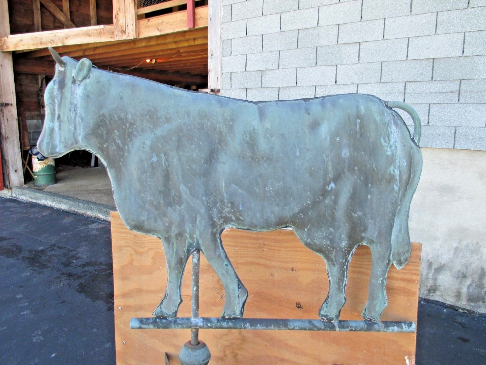 Vintage Copper Cow Full Bodied Weather vane Large