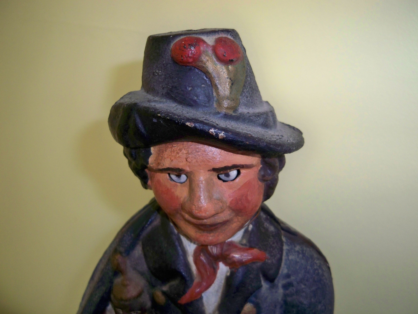 WATERBURY CAST IRON ORGAN GRINDER BLINKING EYE / WINKER CLOCK CIRCA 1859-1875