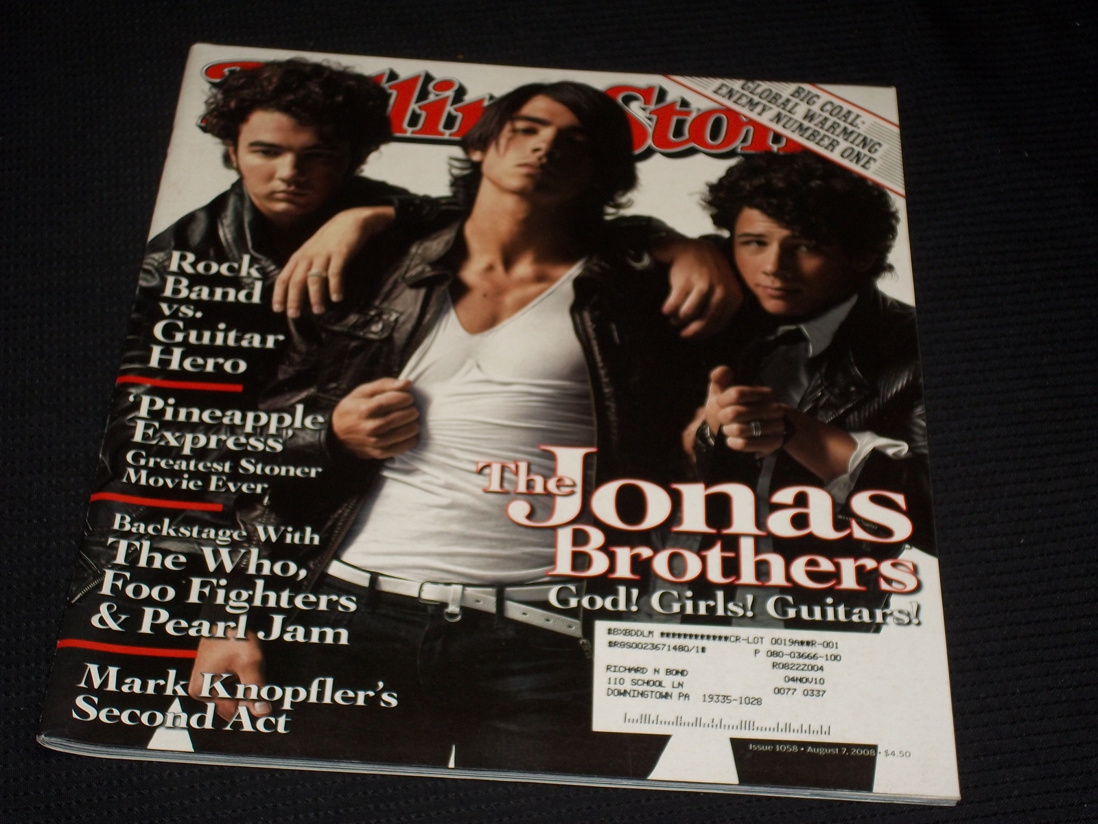 2008 AUGUST 7 ROLLING STONE MAGAZINE - THE JONAS BROTHERS NICE