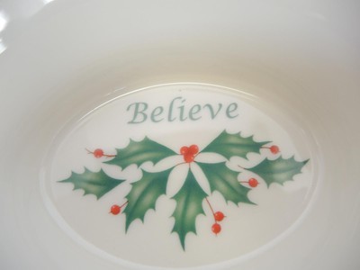 Lenox Oval Holiday Believe Dish With Original Box * Unused