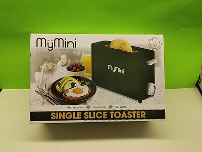 Brand New - MyMini Extra Wide Single Slice Bread and Bagel Toaster Black