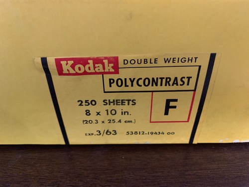 Vintage Kodak Photo Paper Double Weight Polycontrast F 8x10in 250Sheets EXP 1963