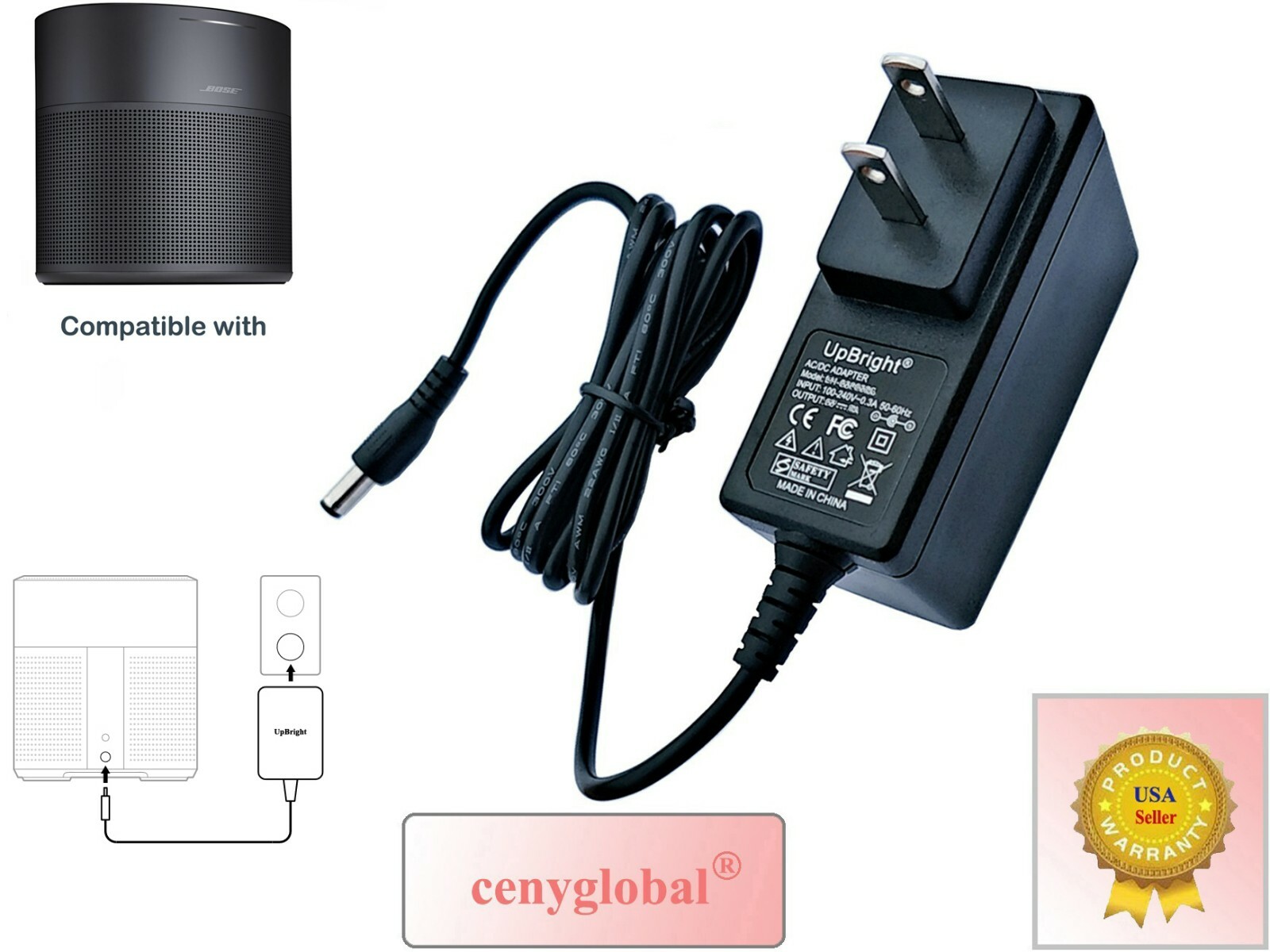 BOSE HOME speaker 300（本体/ACアダプタ）【動作確認済み】 AC Power Adapter for Bose Home Speaker 300 Wireless Smart