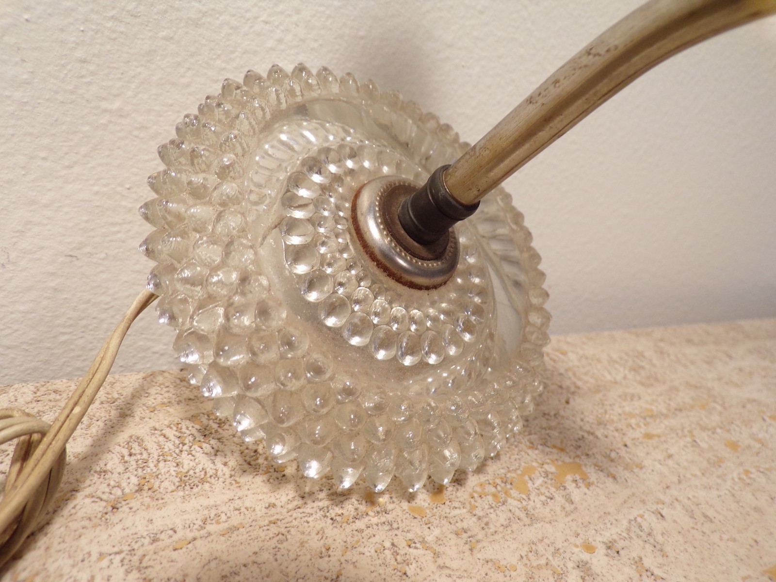 Vintage Glass Wall Sconce Light Fixture Art Deco Hollywood Regency  248b