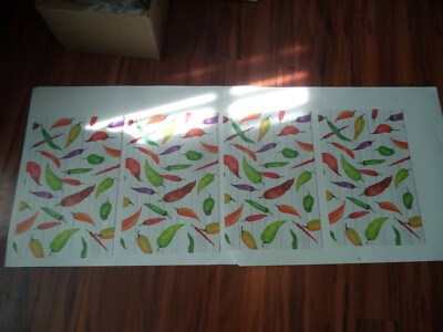 Four Guac My World Food Safe 16.93 Inches X 11.02 Inches Hot Peppers Place Mats