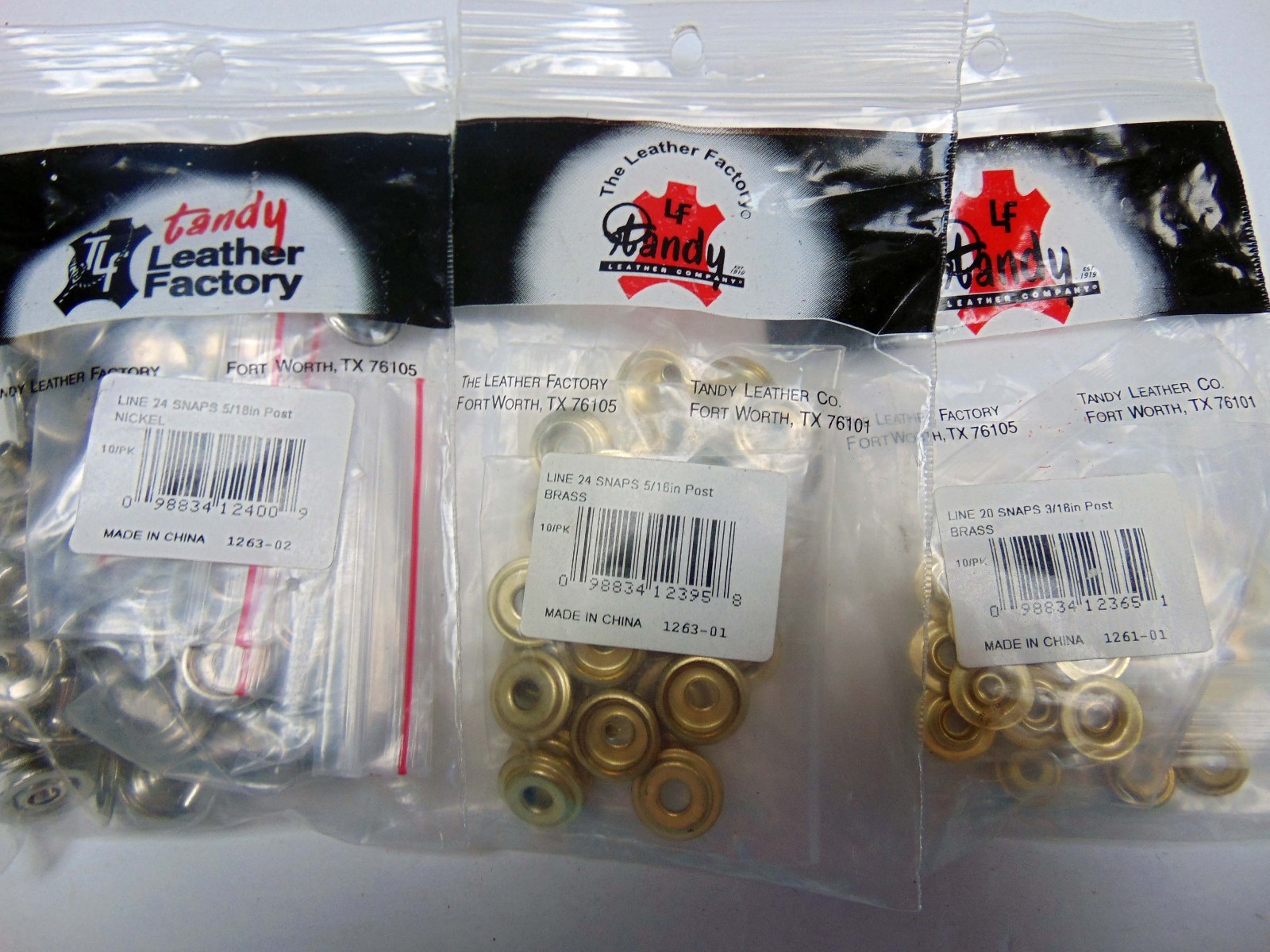 11 Packs + Mics Tandy Leather Factory Snaps - Nice Variety Lot