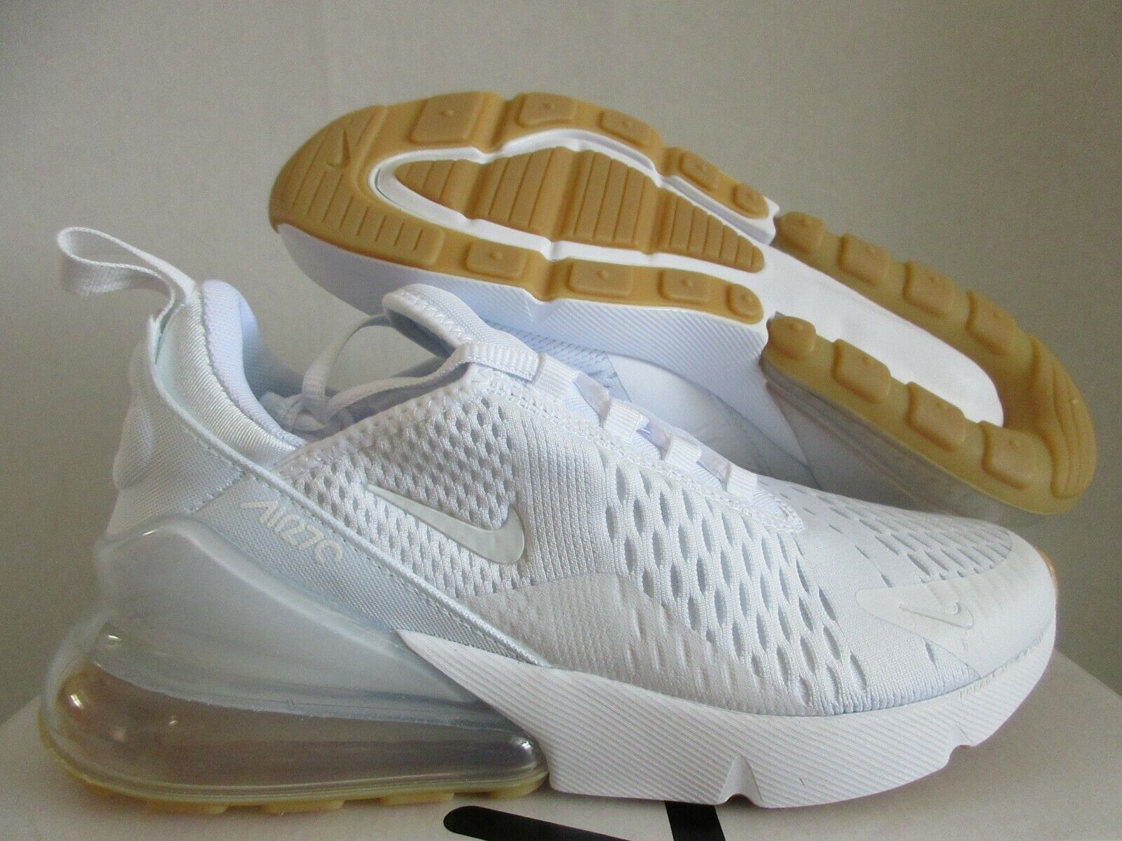 Pre Owned Nike Mens Air Max 270 White White Gum Light Brown Sz 7 Dc1702 100 Modesens