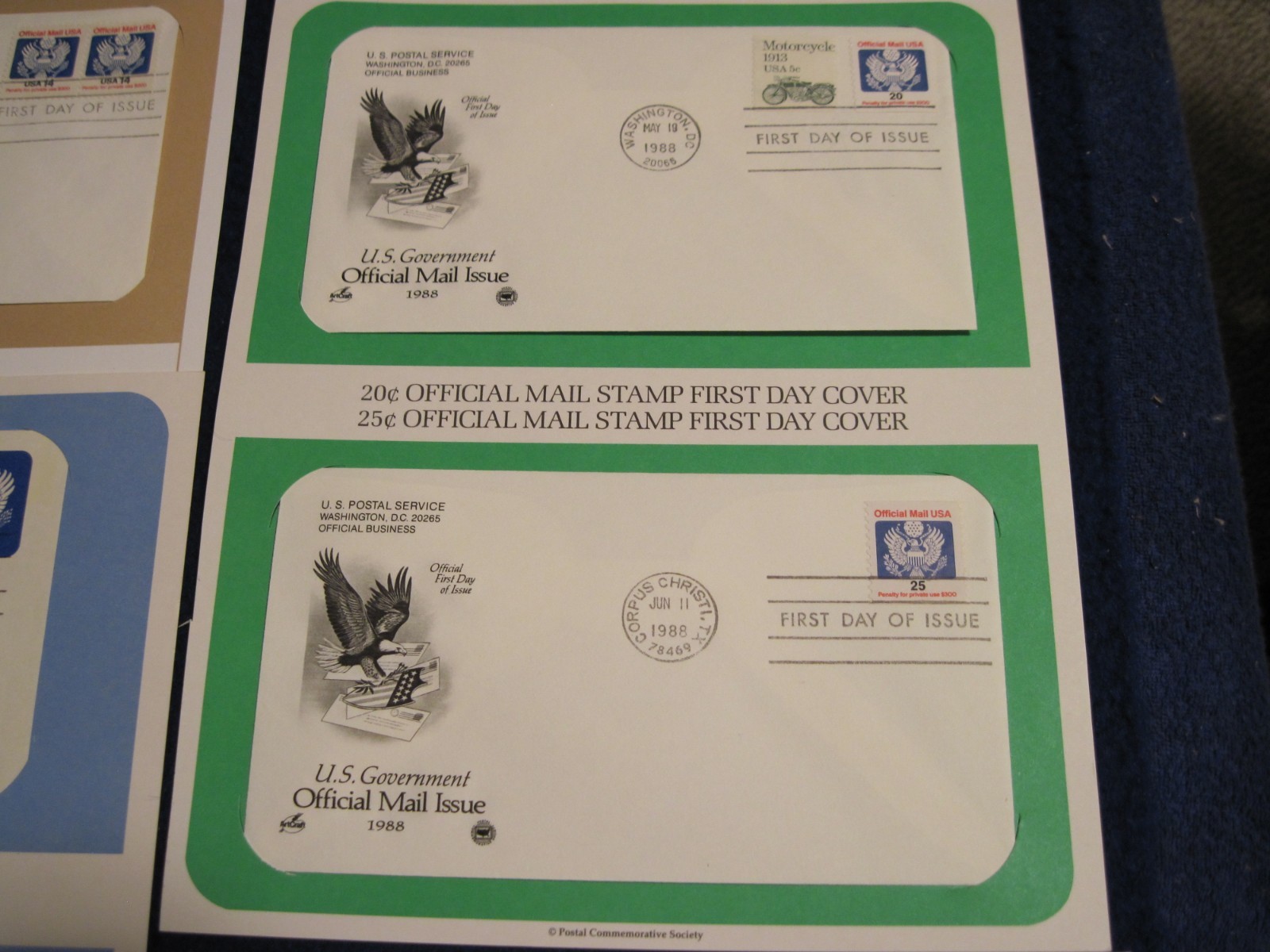 U.S. Official mail + FDC 1985 - 1988 (11)