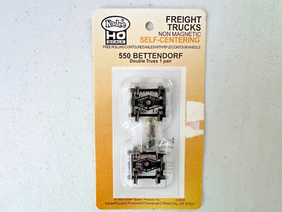 Kadee #550 HO Bettendorf Self-Centering Metal Trucks w/33'' Smooth Back Wheels