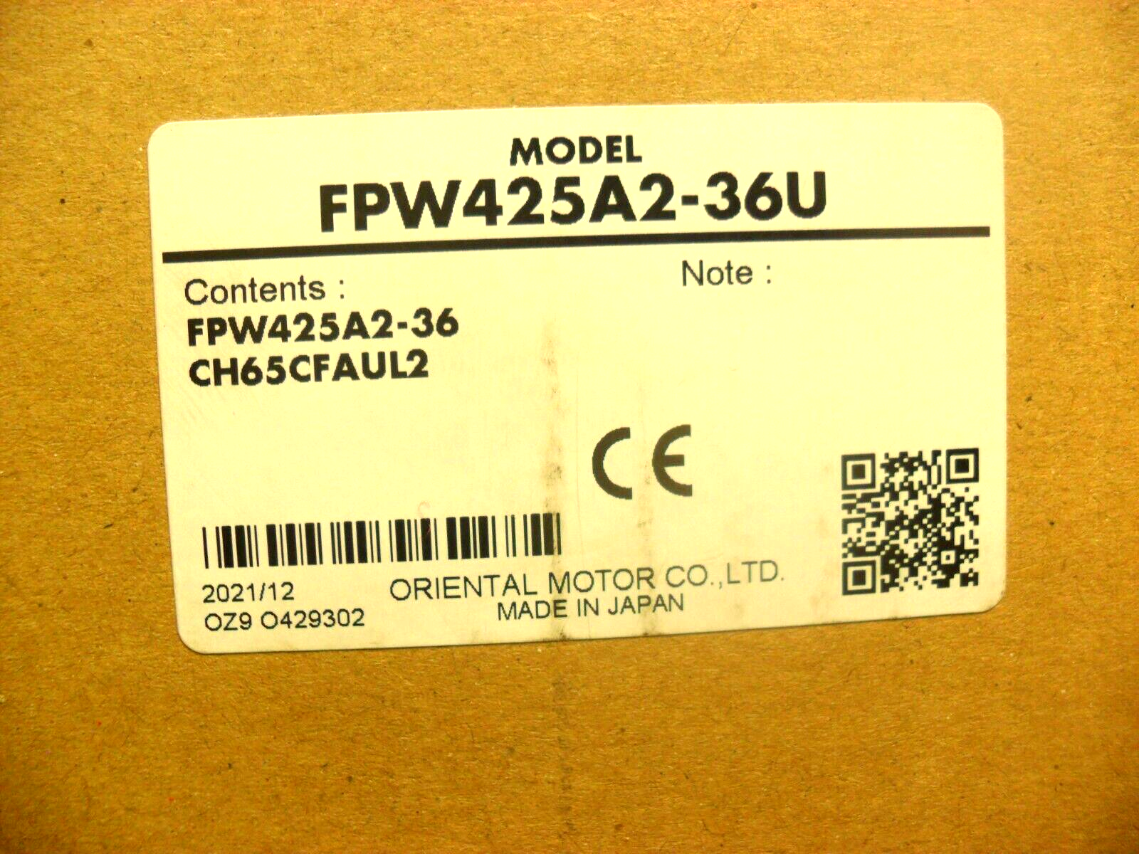 Oriental Motor FPW425A2-36U  washdown gear motors are watertight, dust-resistan
