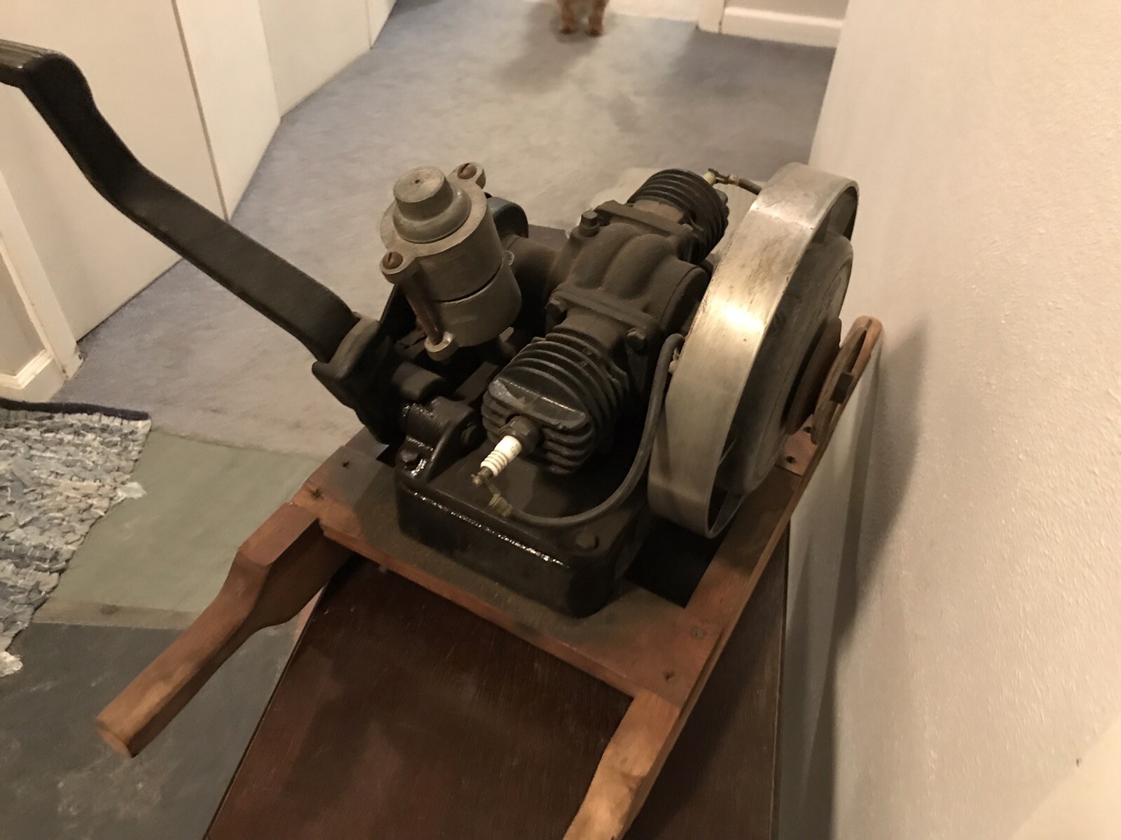 Nice Maytag Model 72 Twin Cylinder Gas Engine Motor on Skid for Display Runner