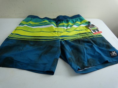 ZEROXPOSUR Men's M Stretch Teal Aqua Blue Ibiza Lined Bathing Swim Suit NEW $46