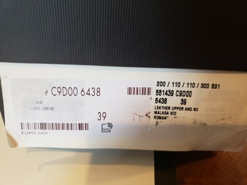 Pre-owned Gucci Nwb  Women's Leather Shoes Malaga Kid With Gg Logo Red  39 Us 9