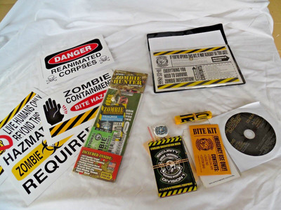 Zombie Outbreak Survival Kit & Hunter License Permit Apocalypse