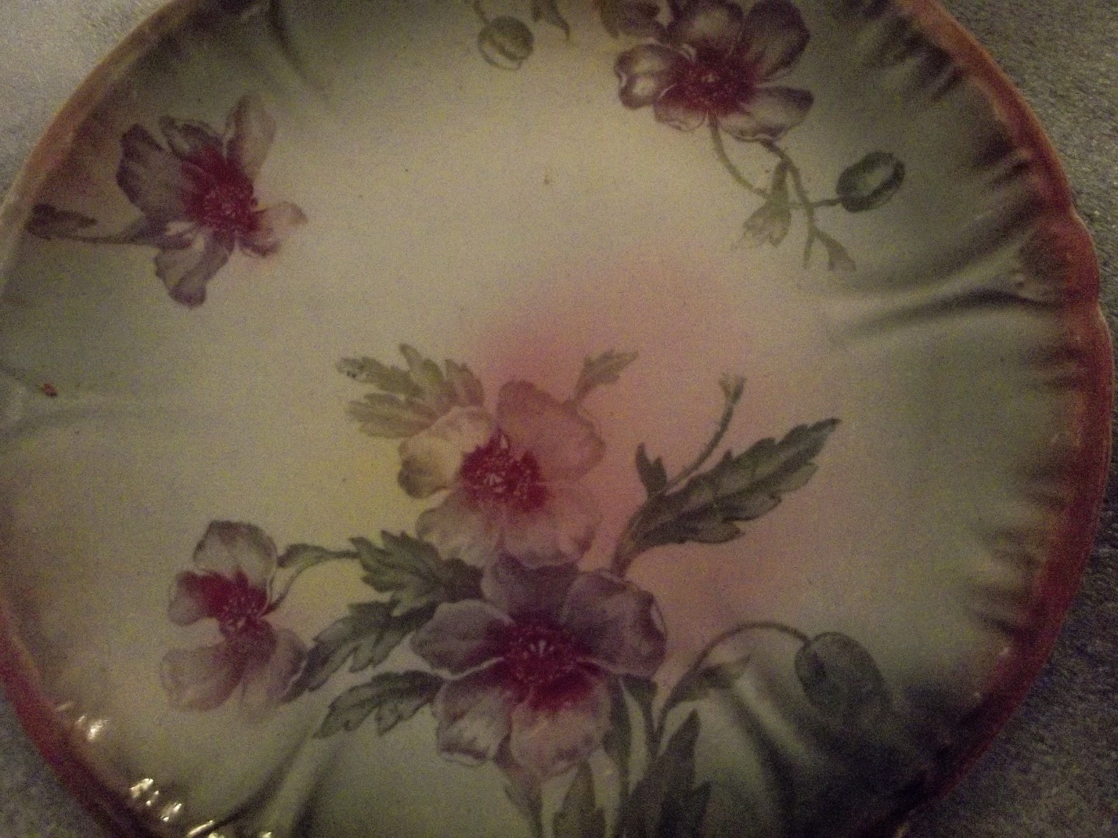 NICE-ANTIQUE-GERMAN-FRANZ-ANT-MEHLEM-ROYAL-BONN Porcelain Floral Plate 7 1/4