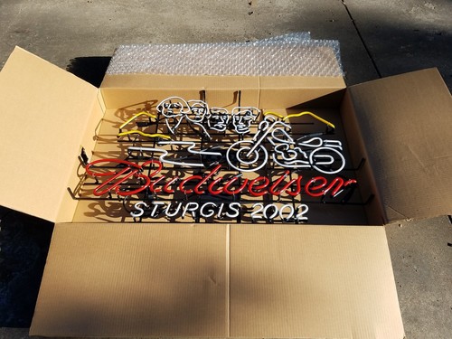 LARGE 2002 STURGIS BUDWEISER NEON SIGN - BRAND NEW IN BOX