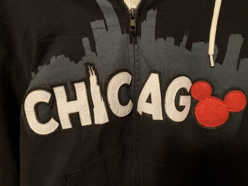Disney Store Chicago Zip Up Jacket Hoodie Sz S Mickey Mouse