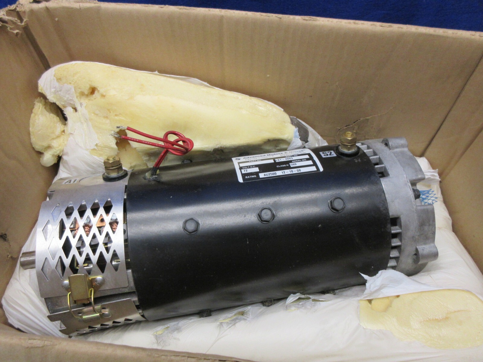 NEW Advanced Motors & Drives ADC 72V DC EV Motor, Part L914003 Class