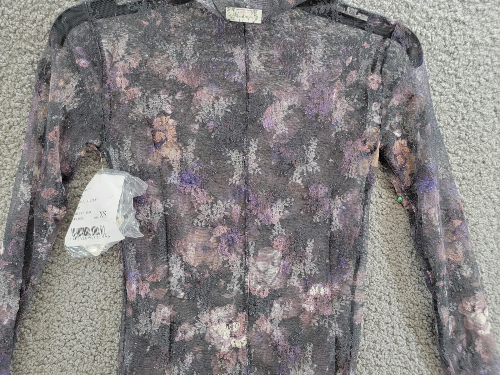 Free People Printed Lady Lux Layering Top Women's XS Night Sky Combo Pullover - Picture 9 of 15